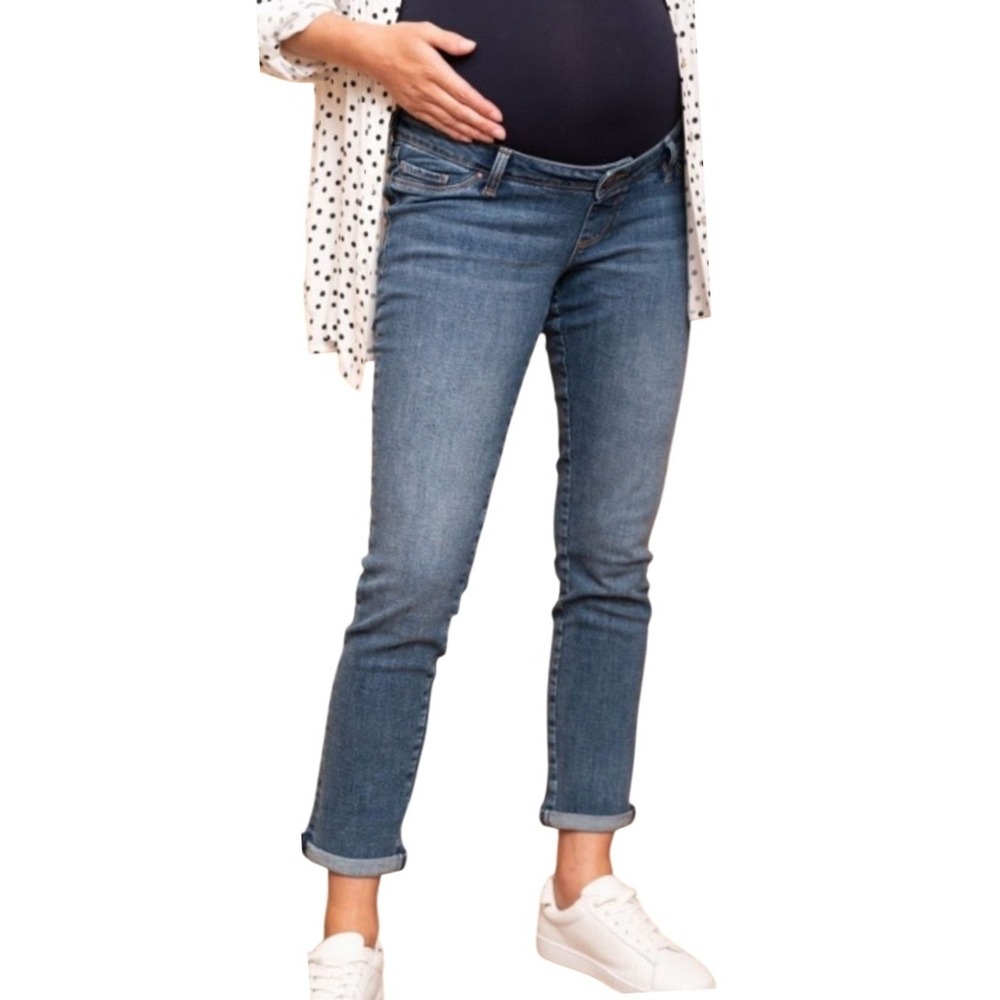 Seraphine Womens 14 Russell Organic Slim Boyfriend Fit Maternity Jeans NWT - Picture 1 of 16